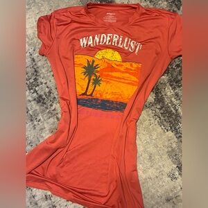 Wanderlust Graphic Women's Top - Red